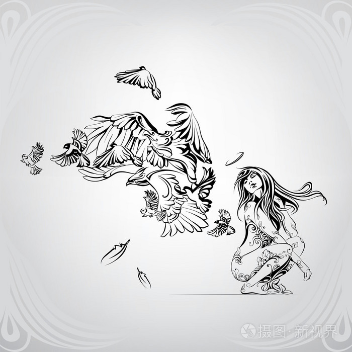 鸟的翅膀的天使