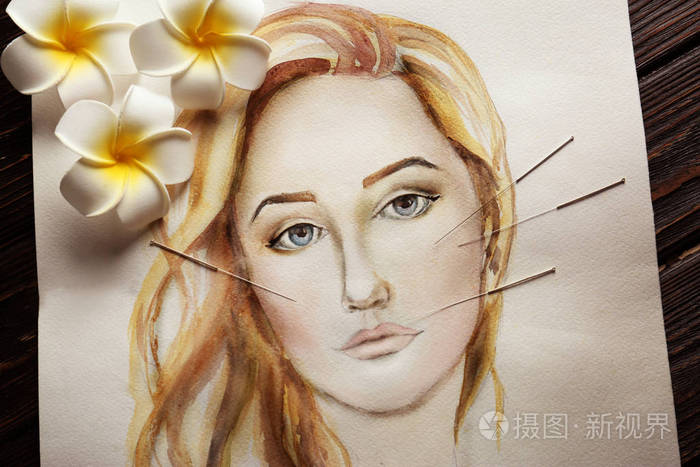 针刺妇女面部画针