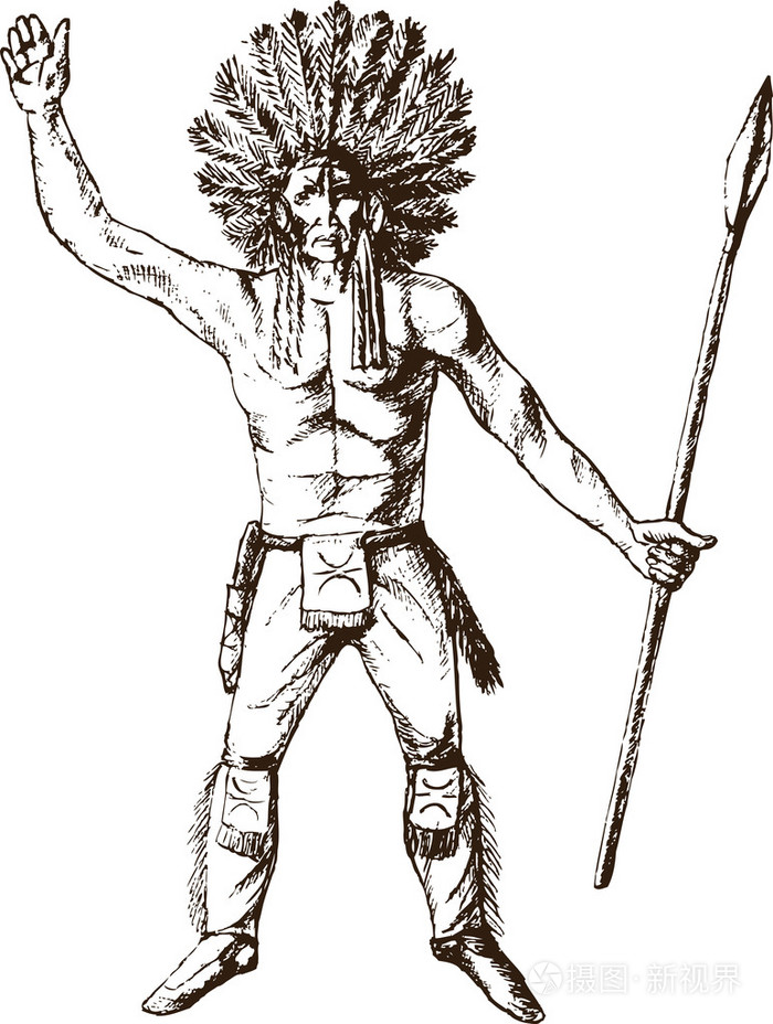 印度勇士 sketc插画-正版商用图片0pijhu-摄图新视界