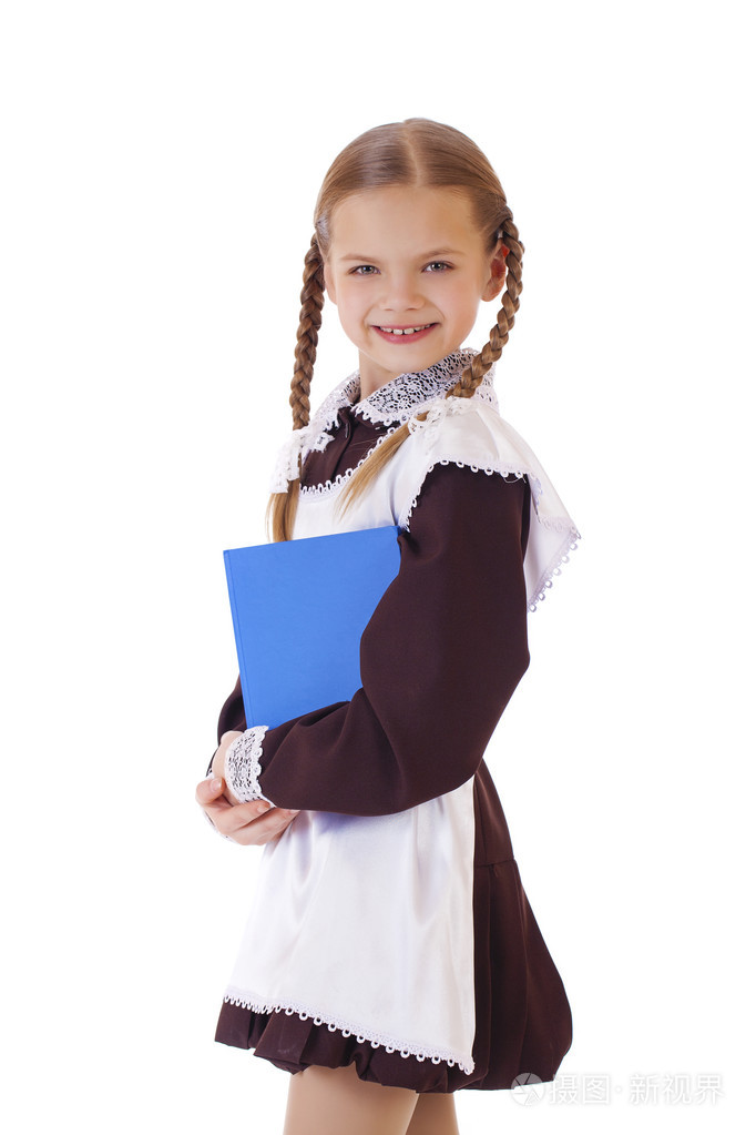金发碧眼的学校的小女孩