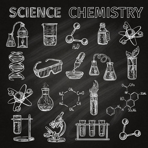 科学和化学图标集