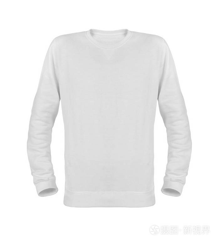 白色t恤长袖白色背景上孤立