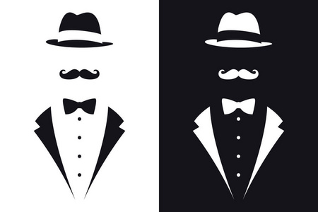 绅士符号.头像图标.男性标志.矢量隔离插图照片