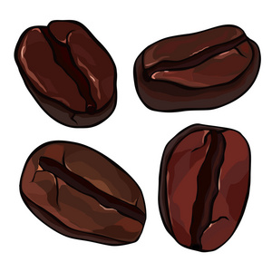 黑暗的咖啡豆