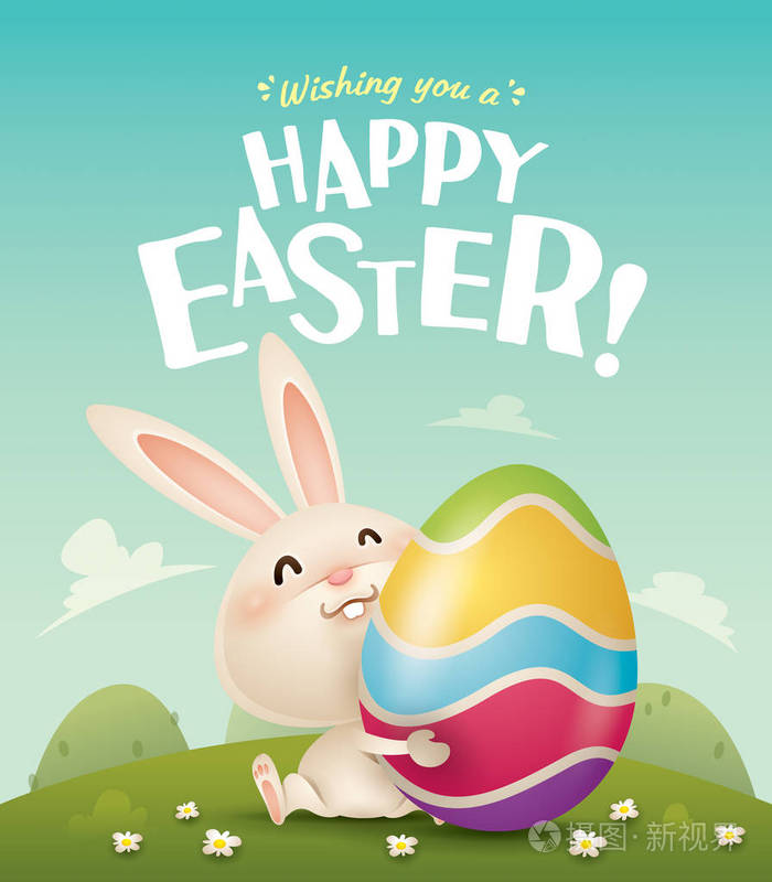 复活节兔子, 复活节彩蛋插画-正版商用图片0pj3qp-摄图新视界