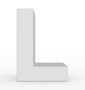字母 L 3d 白色白色3d 渲染上孤立