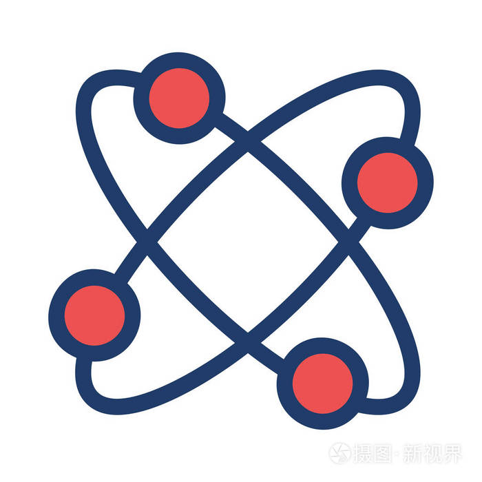 蓝色和红色科学标志被隔绝在白色背景上插画-正版商用图片0pjb3q-摄图