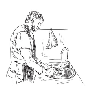 需要找到破损盘子的缺失部分, 并在正确的地方画出来.