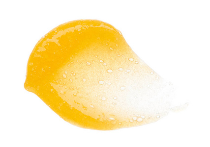 涂上橙糖擦洗身体和嘴唇的 isolded 在白色的背景。化妆身体的质地擦洗橙色