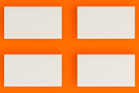 在蓝色背景白色空白名片模拟