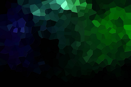 彩色抽象的几何背景与固体图形。绿色与蓝色多边形的现代背景