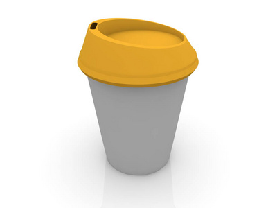 咖啡杯配黄顶