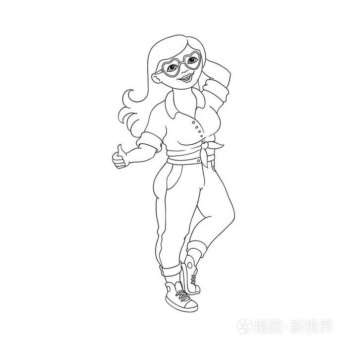 矢量丰满的胖女人竖起大拇指插画-正版商用图片0pjuzp-摄图新视界