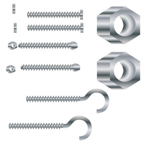 金属的螺栓和螺钉的孤立 金属螺栓和螺钉隔离