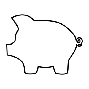 猪的钱银行线图标