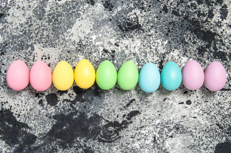 五彩缤纷复活节蛋装饰石材背景图片