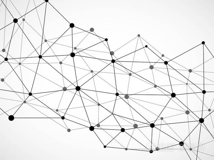 抽象的几何背景与连接点和线.现代技术的概念.多边形结构