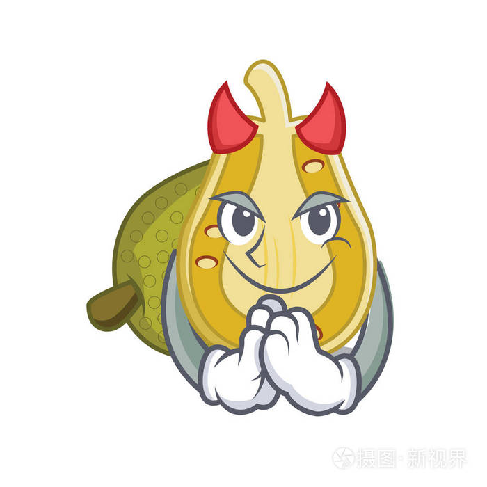 魔鬼菠萝蜜吉祥物卡通风格矢量插画