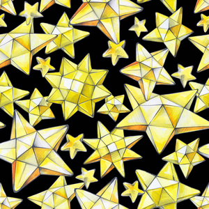 手绘的金色星星图案照片