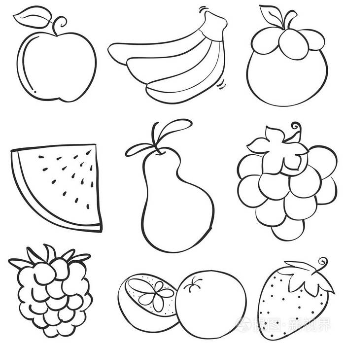 各种水果简笔画手绘图片