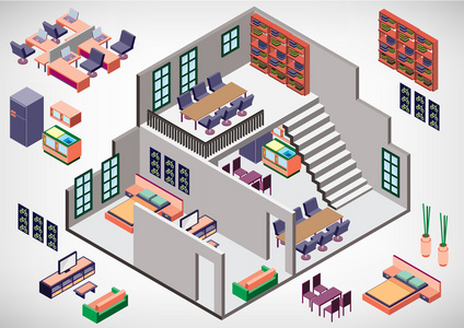 属性信息信息图形的内部空间概念的插图照片