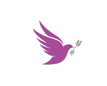 鸟翅膀鸽子 Logo 模板矢量图