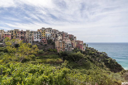 Corniglia 利古里亚村 意大利五渔村的视图