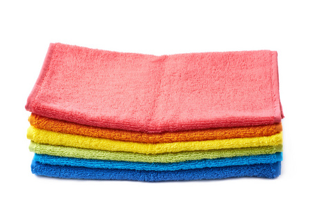 彩虹色的毛巾隔离桩图片