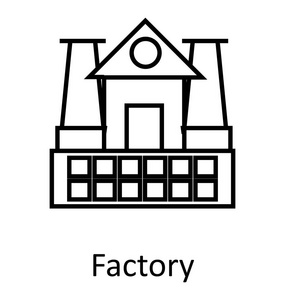 工厂或行业线隔离矢量图标可编辑
