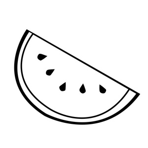 西瓜线图标简单的 logo 浆果黑莓黑色单色矢量图