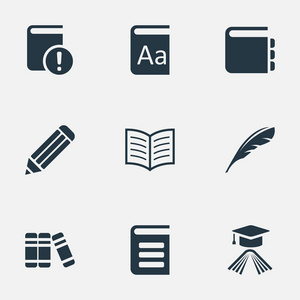 矢量图组的简单书籍图标.