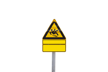 黄色警告牌有滑倒的危险。