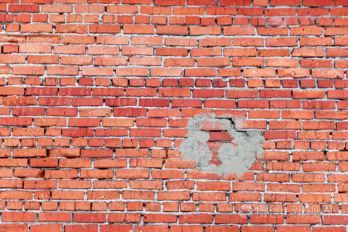 旧红砖砌成的砖墙