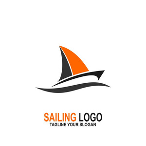 帆船矢量标志设计图片