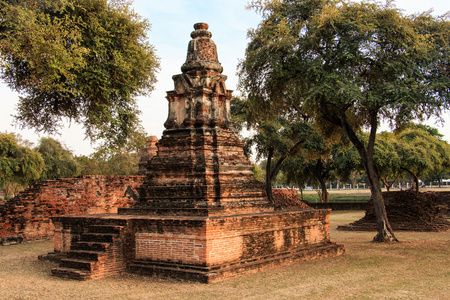 在泰国大城府省 Phra Ram 寺 Wat Phra Ram 遗址