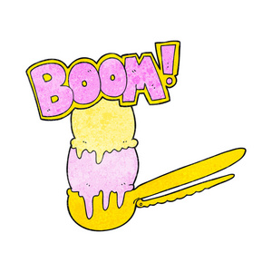 质感的卡通勺冰淇淋