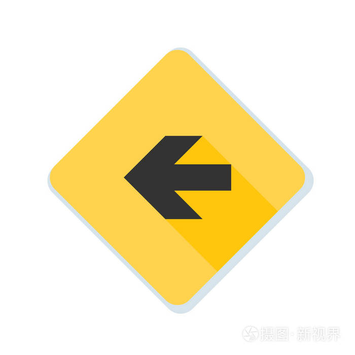 左的方向道路标志牌上写图标