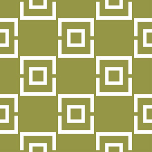 橄榄绿色和白色的几何装饰品。网络纺织品和墙纸无缝模式