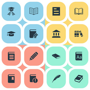 矢量图组的阅读简单的图标.