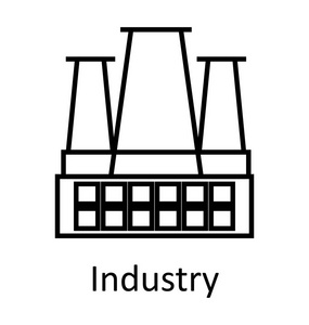 工厂或行业线隔离矢量图标可编辑