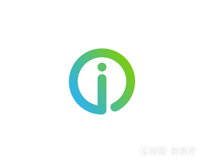 字母i 图标徽标设计元素