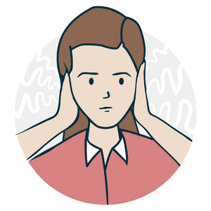 表达恐惧, 害怕沉默, 秘密概念年轻女子用手捂住耳朵