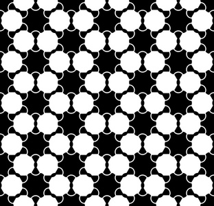 矢量现代无缝几何图案原子黑白a