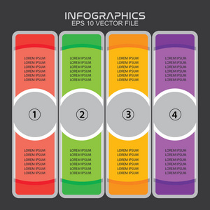 四个选项的信息图表模板