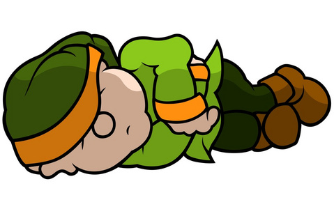 绿色小矮人睡