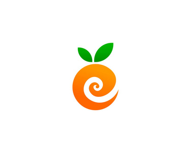 水果字母 E 徽标图标设计