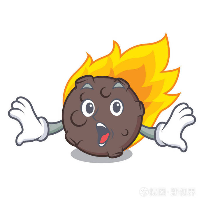 惊奇陨石吉祥物卡通风格矢量插画