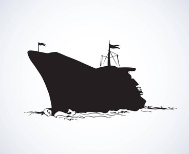 轮船剪影图片