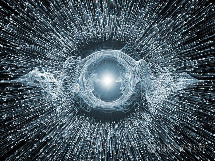 科学,信息技术与教育学科中箭爆炸与分形要素构成的艺术抽象