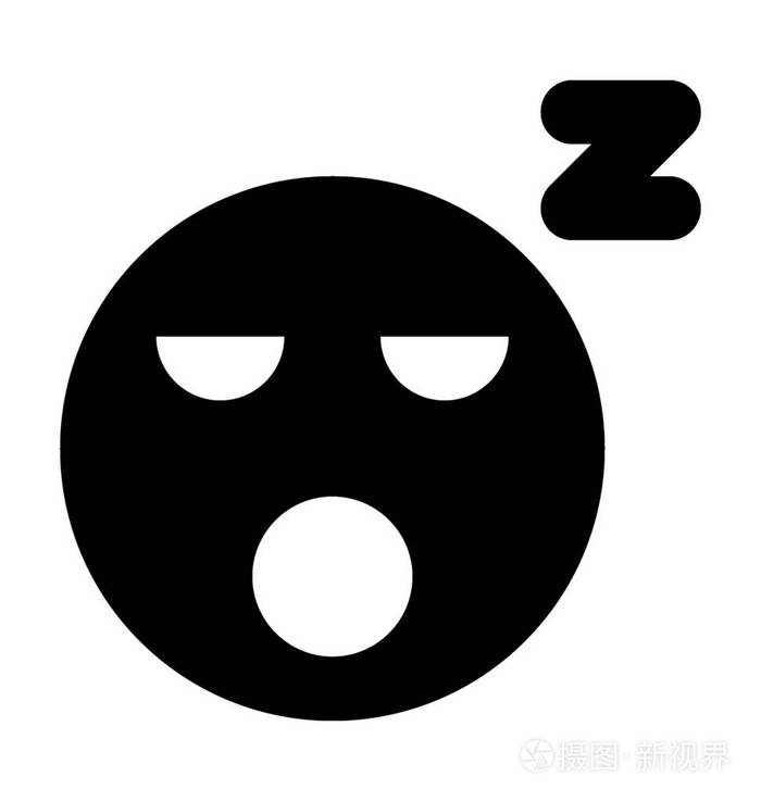 打鼾图释平面矢量图标